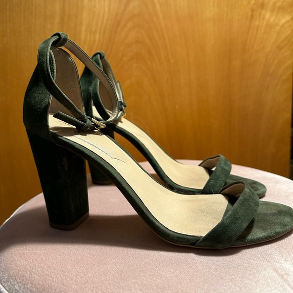 ALDO LEATHER SUEDE SANDALS SIZE 8.5 IN HUNTER GREEN - Picture 2 of 5